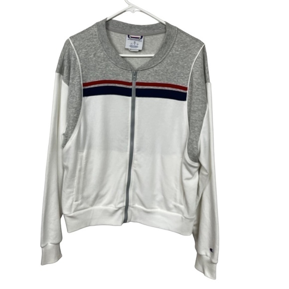 CHAMPION Retro Look Colorblock Zip Front Fleece Track Jacket, XL - Picture 1 of 7